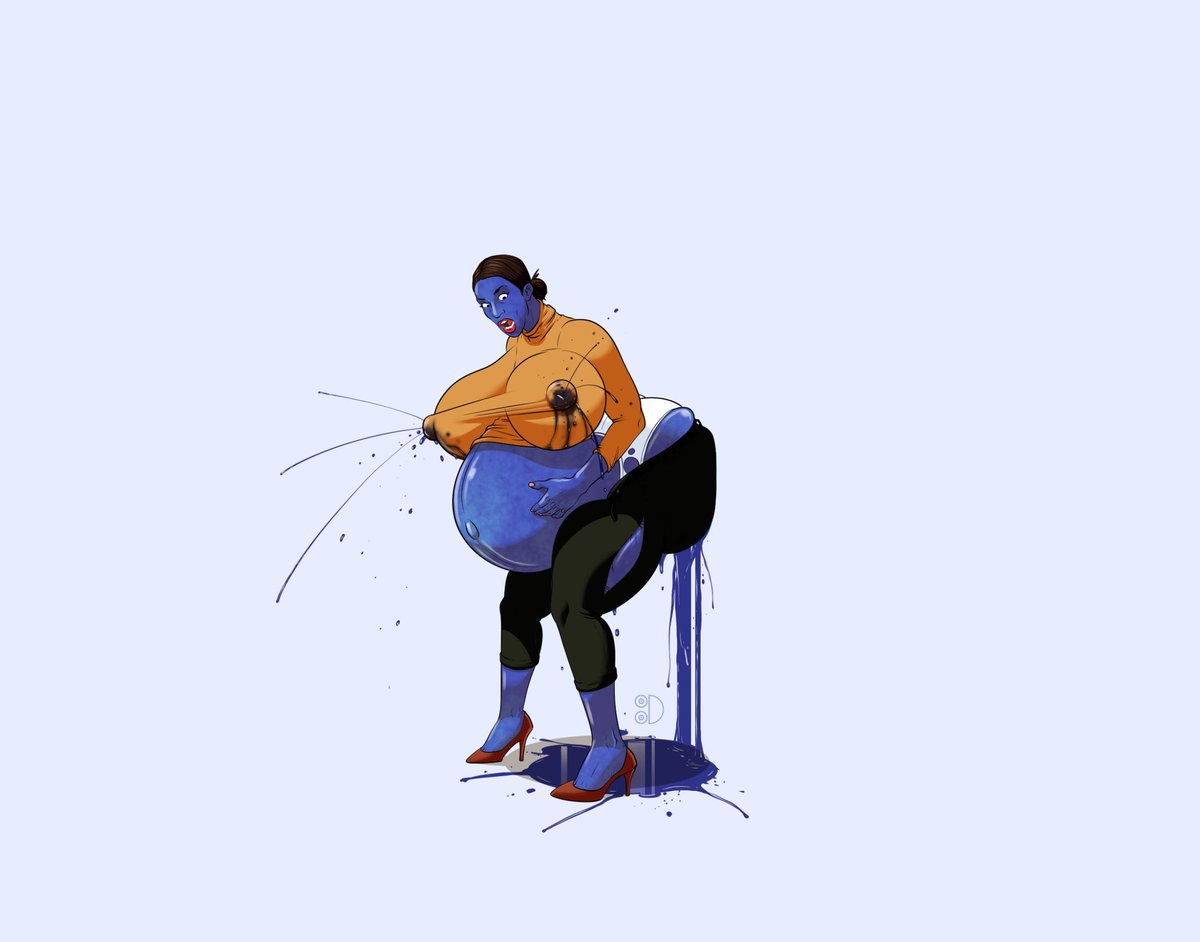 tittydispenser's tweet photo. A commission of AOC getting turned into a blueberry.

Really, I need to do more Wonka TFs in general. https://t.co/zOSSpQUjd5