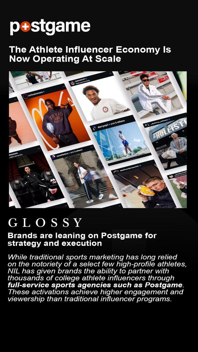 BillJula's tweet photo. Postgame Press:  The athlete influencer economy is now operating at scale.  Read More:  https://t.co/oIKn6Pye97 https://t.co/gyNrcw9IRw