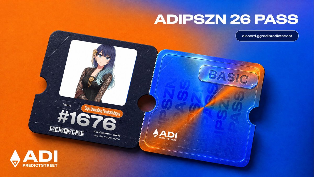 NandaD_5's tweet photo. Just claimed my ADIPSZN 26 Pass from @Predictstreet ⚡

Every referral now stacks toward my tier.

5 tiers, one Pass per identity → https://t.co/pqdLnuE18B https://t.co/5lfGClTB91