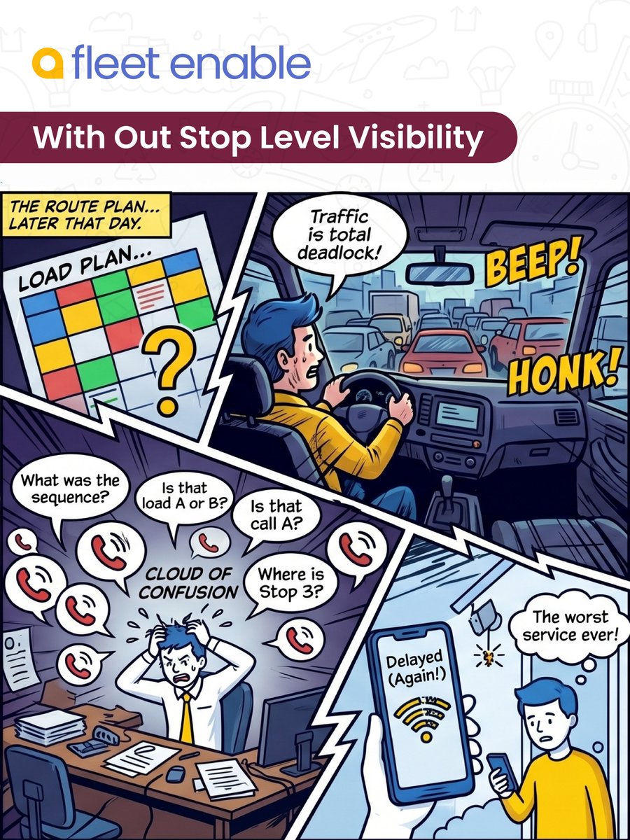 fleet_enable's tweet photo. Everyone in logistics is talking about "self-healing supply chains."

Final-mile carriers are still healing manually. One dispatcher phone call at a time.

The fix isn't better AI. It's architecture that sees at the stop level, not the load level. https://t.co/BrviTbAWJJ