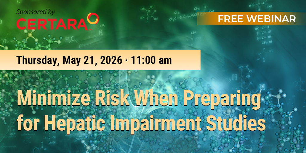CHI_Healthtech's tweet photo. The hepatic system plays a critical role in the elimination of many drugs. Join us for our free webinar to better understand any potential impact on drug exposure when this elimination system is impaired. Register today! https://t.co/Q3b41s3p7E 
#drugdevelopment #clinicalstudies https://t.co/RiyEu3DwmD