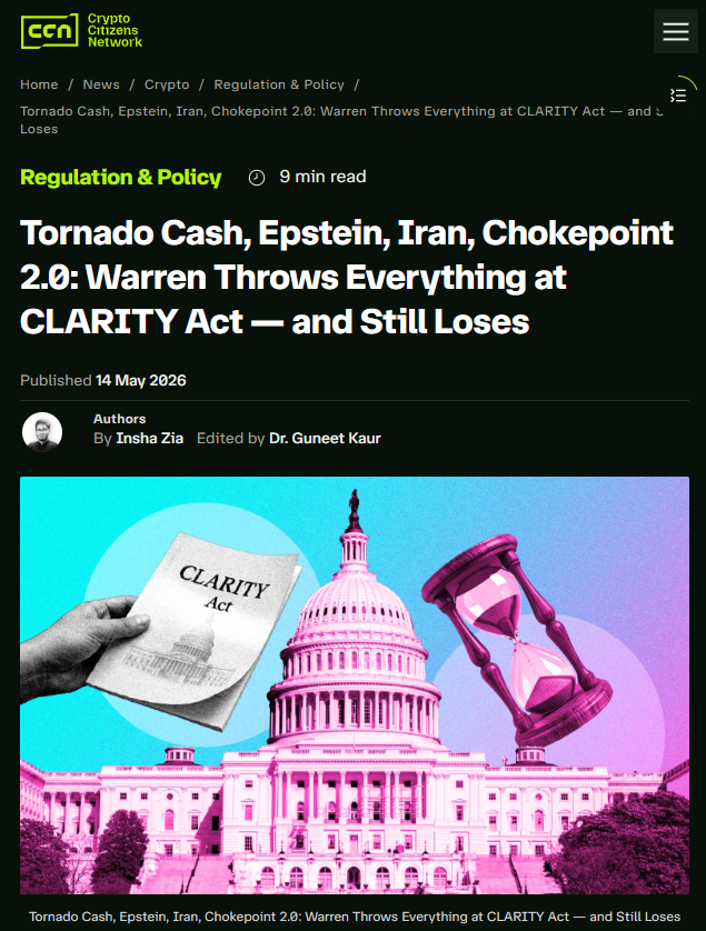 OfficialXYO's tweet photo. Crypto Win: The CLARITY Act has cleared the Senate Banking Committee!

“The bill cleared committee 15-9, which is a real result, but it only means something if it marks the beginning of genuine bipartisan momentum rather than the extent of it,” says Markus Levin, co-founder of XYO.

Via @CCNCitizens ➡️ https://t.co/dskhkNlOxA