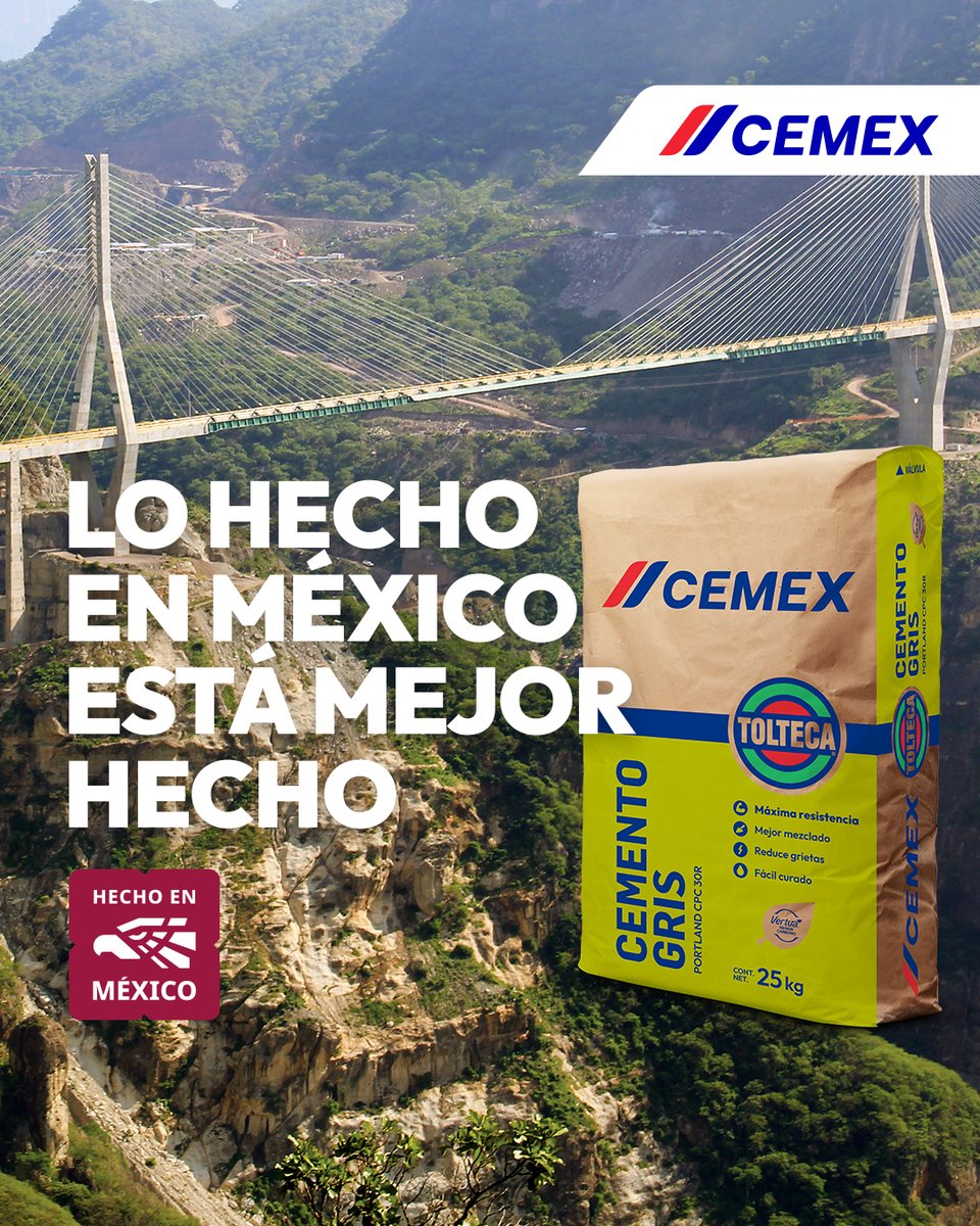 marojano's tweet photo. Lo hecho en México, está mejor hecho. 

Los productos #Cemex, son 100% mexicanos. 

Cada proceso pasa por estrictos controles de calidad, porque saben que detrás de cada saco hay una familia que vivirá ahí.

Conoce más en: https://t.co/5mpelvFZL2

#HechoEnMéxico https://t.co/ClRZIdjXuN