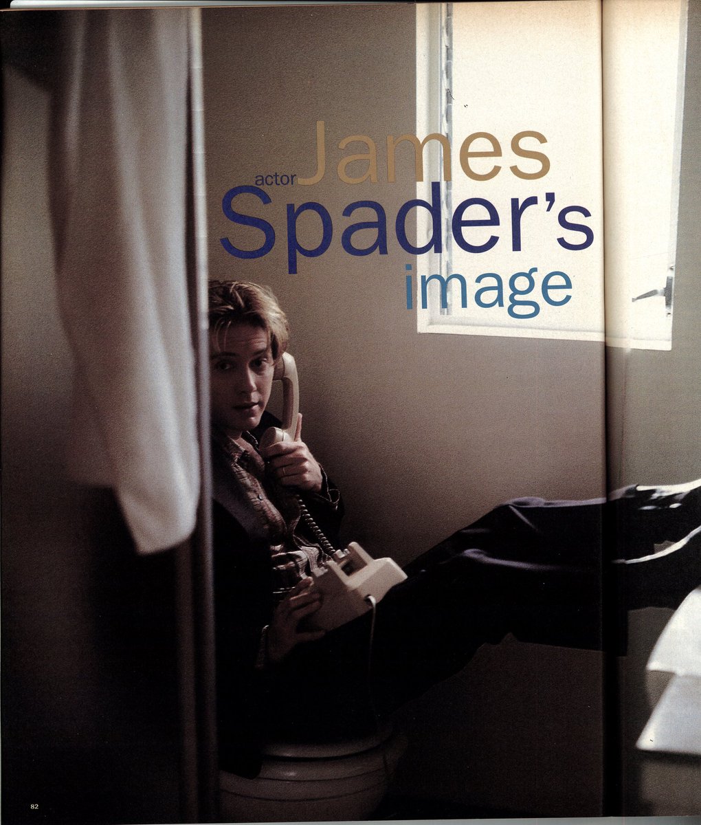 Bellminerr's tweet photo. James Spader for Interview Magazine 1993. He mentions a headcanon of his &amp; Robert Downey Jr. about their characters being ex-lovers in Less Than Zero. Spader did end up in a kids film eventually, Shorts, imo his funniest film role lol. Watch Music of Chance, it’s fantastic :) https://t.co/a4MqDnaXrg
