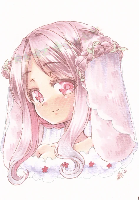 はなアレンジ #Charming_Hair_Arrangements #1日1絵ちま #ウチハク