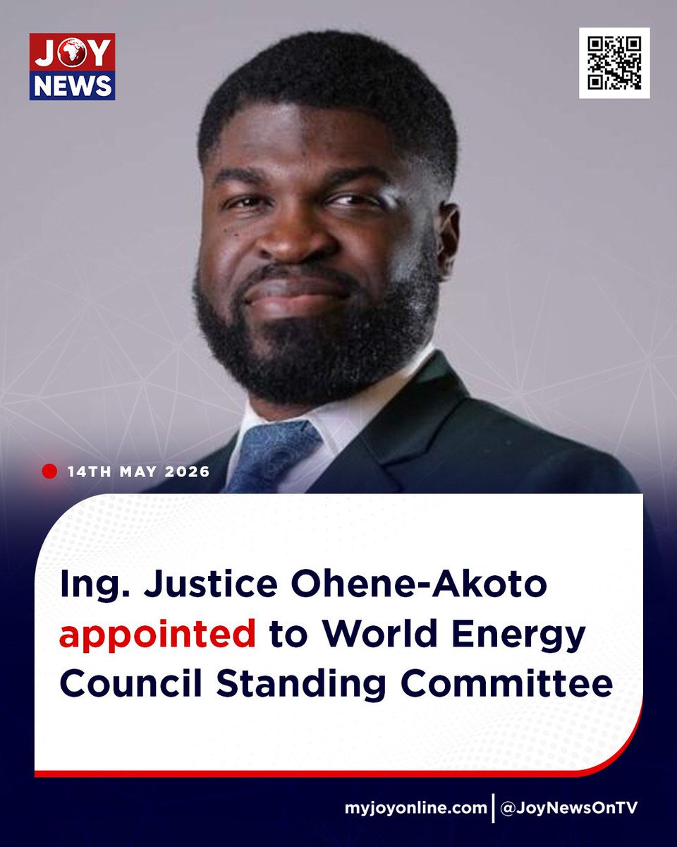 JoyNewsOnTV's tweet photo. Ing. Justice Ohene-Akoto appointed to World Energy Council Standing Committee

Details here: https://t.co/BM2NYCyFWz

#JoyNews #GhanaNews #Joy997FM #Ghana https://t.co/xlABP5IS5P