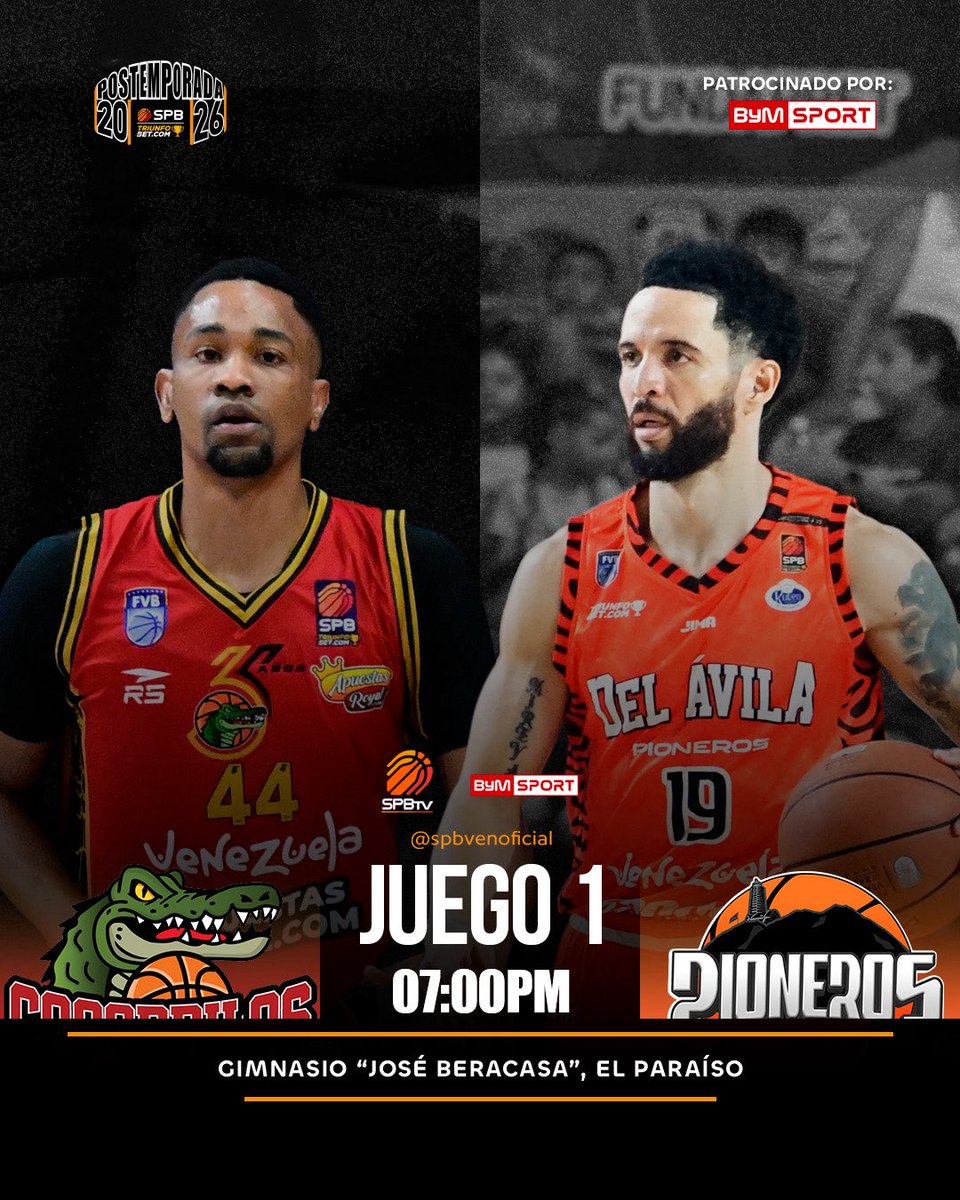 spbvenoficial's tweet photo. Se sube el telón de la postemporada 2026 🔥🔝

Maracaibo, Caracas, Miranda y Margarita serán las ciudades que albergarán la vibrante primera jornada de los Cuartos de Final, en la que 8 equipos empiezan su batalla para un cupo en las semifinales 

¿Se atreven a dar un pronóstico? https://t.co/qAKvBeKe3m