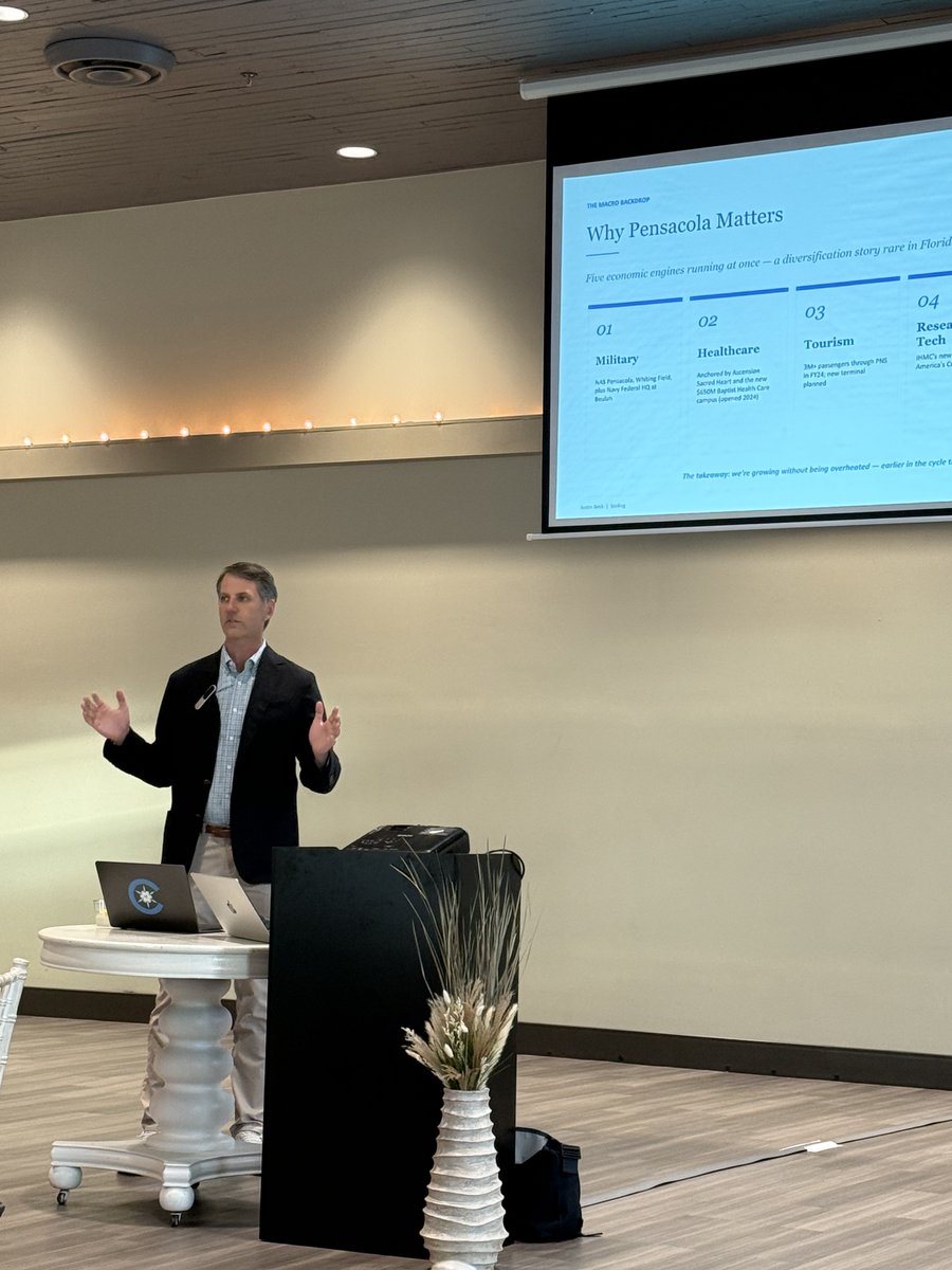 CahabaWealth's tweet photo. Thank you to everyone who joined us for our Pensacola Social this week, and a special thank you to Justin Beck for sharing insight on the continued growth and future of the Pensacola real estate market. It was a great evening with great people! #Pensacola https://t.co/sumh9tc9xh