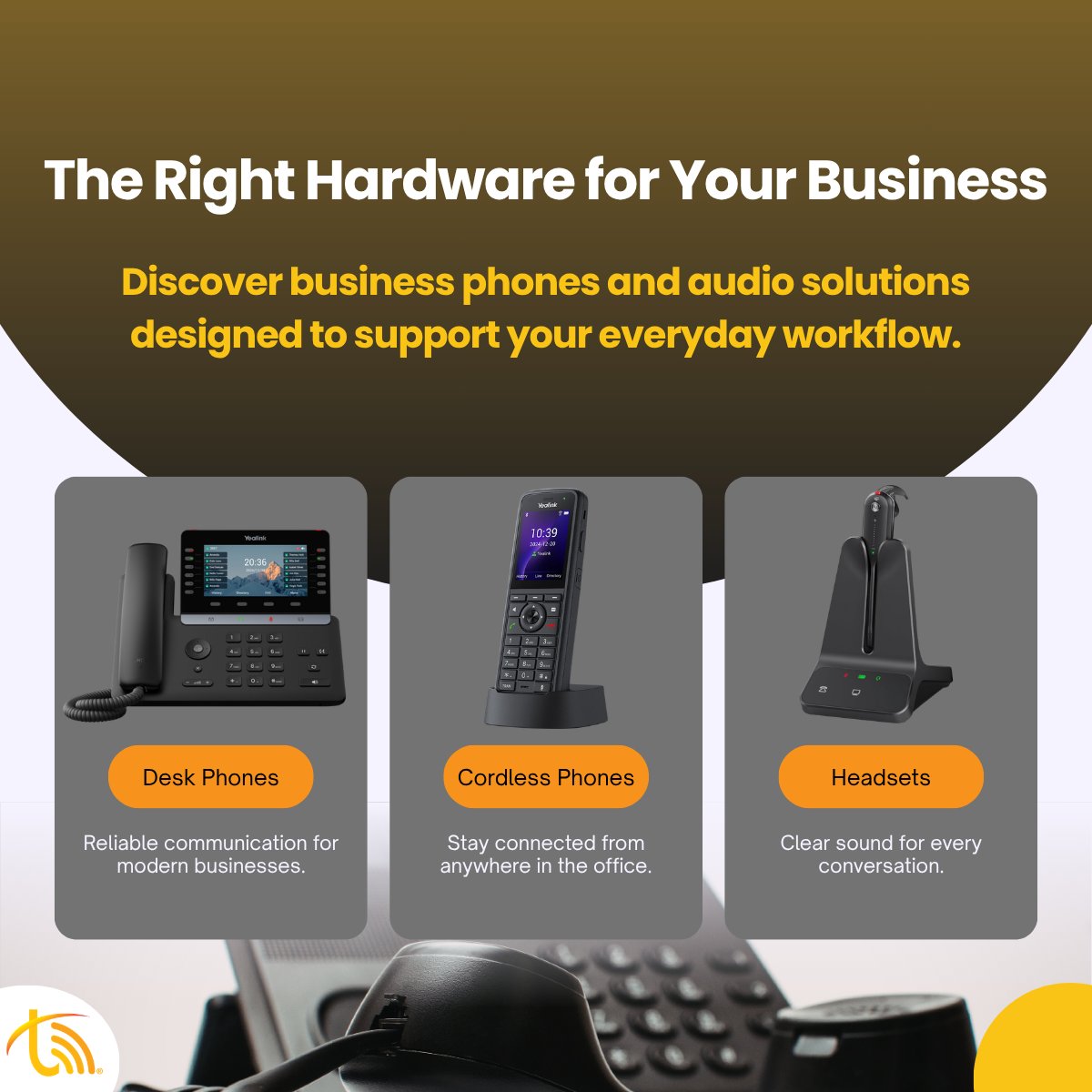 TeleVoIPs's tweet photo. Communication hardware designed to support every workday. 📞

Reliable desk phones, cordless solutions, and headsets built for modern business communication. Contact us to find the right fit!

🔗 https://t.co/0VIZTryyDi

#BusinessCommunication #VoIP #Telecom https://t.co/eo8hd1jZ4A