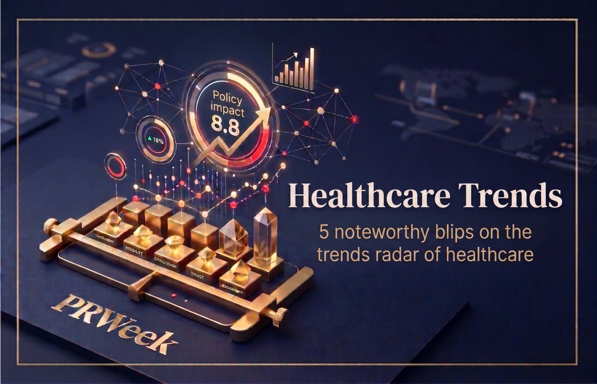 PRWeekUS's tweet photo. Healthcare PR is facing unprecedented friction in 2026. From the rise of "healthentainment" and the "Pharma Bowl," communicators are tearing up the old playbook. 5 trends reshaping health comms today:https://t.co/eS89sEDMFx

#HealthcarePR #PRIndustry #PRWeek #PharmaMarketing https://t.co/QyKi4Lubs5