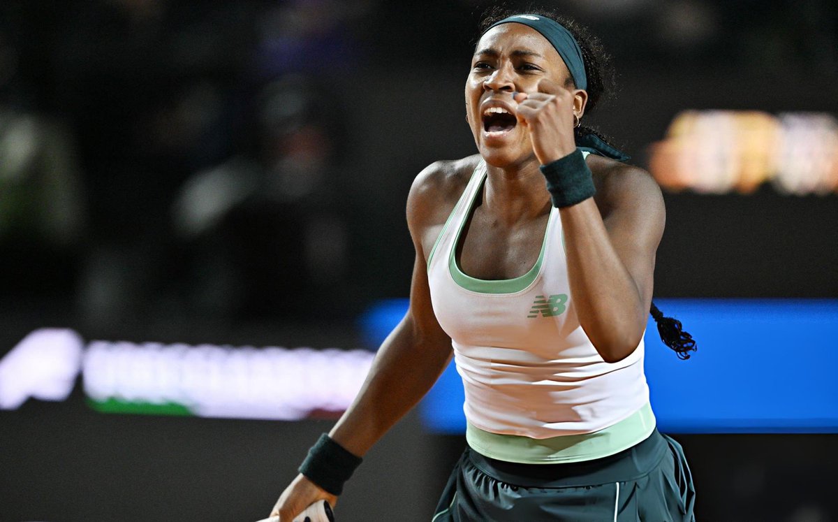 CocoGauffTeam's tweet photo. GAUFF 🇺🇸 REACHES THE FINAL IN ROME 

Coco Gauff ends Sorana Cirstea's run in two sets [6-4, 6-3] and reaches her second consecutive final at the WTA 1000 in Rome

The world No. 4 will be playing for her fourth title in this category at 22 years old 🏆 https://t.co/wToNuQPjah