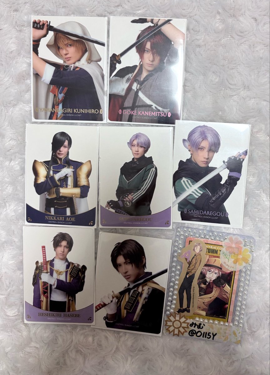 Oll5Y's tweet photo. 【交換】ミュージカル 刀剣乱舞 刀ミュ 静かなる夜半の寝ざめ クリアカード クリカ

求:青江 五月雨 国広 後家（ライブバージョン 画像三枚目）

譲:☆国広 ☆後家 ☆青江 長谷部 五月雨（画像1~2枚目）

☆↔☆
都内手渡し>郵送（纏めて優先）

検索からでもお気軽にお声掛けください。 https://t.co/4fasSO71a0