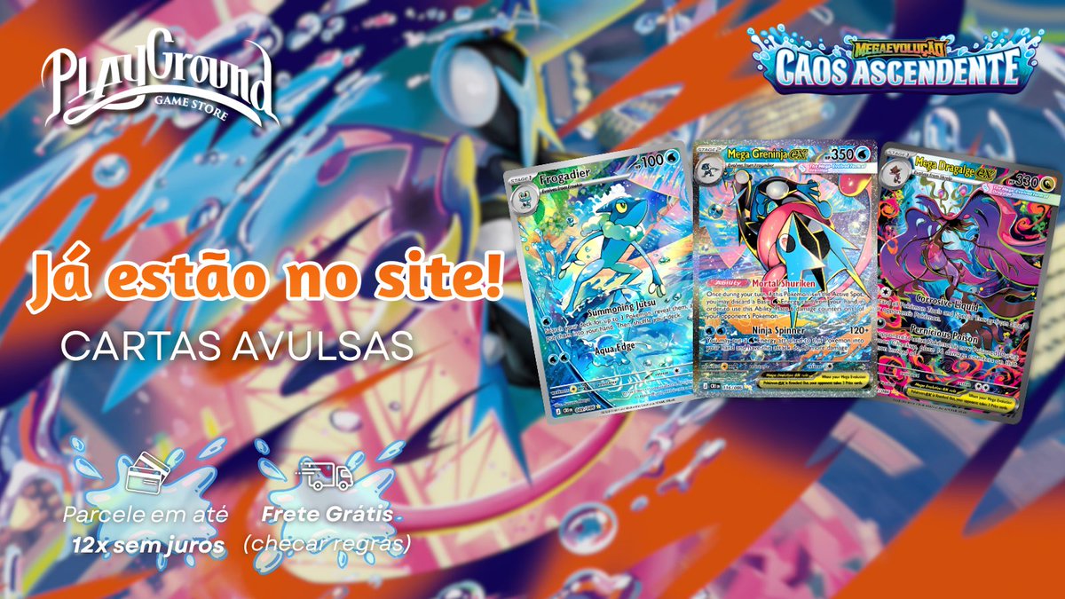 pg_gamestore's tweet photo. 🐸As cartas avulsas de Caos Ascendente já estão no nosso site para você completar a sua coleção ou fortalecer o seu deck para os torneios🔥

🛒https://t.co/N6YInWC3E7
💳Parcele em até 12x sem juros
💰2% OFF no PIX
📦Frete grátis em compras a partir de R$350 em cartas avulsas https://t.co/Hcx7RyK1yg
