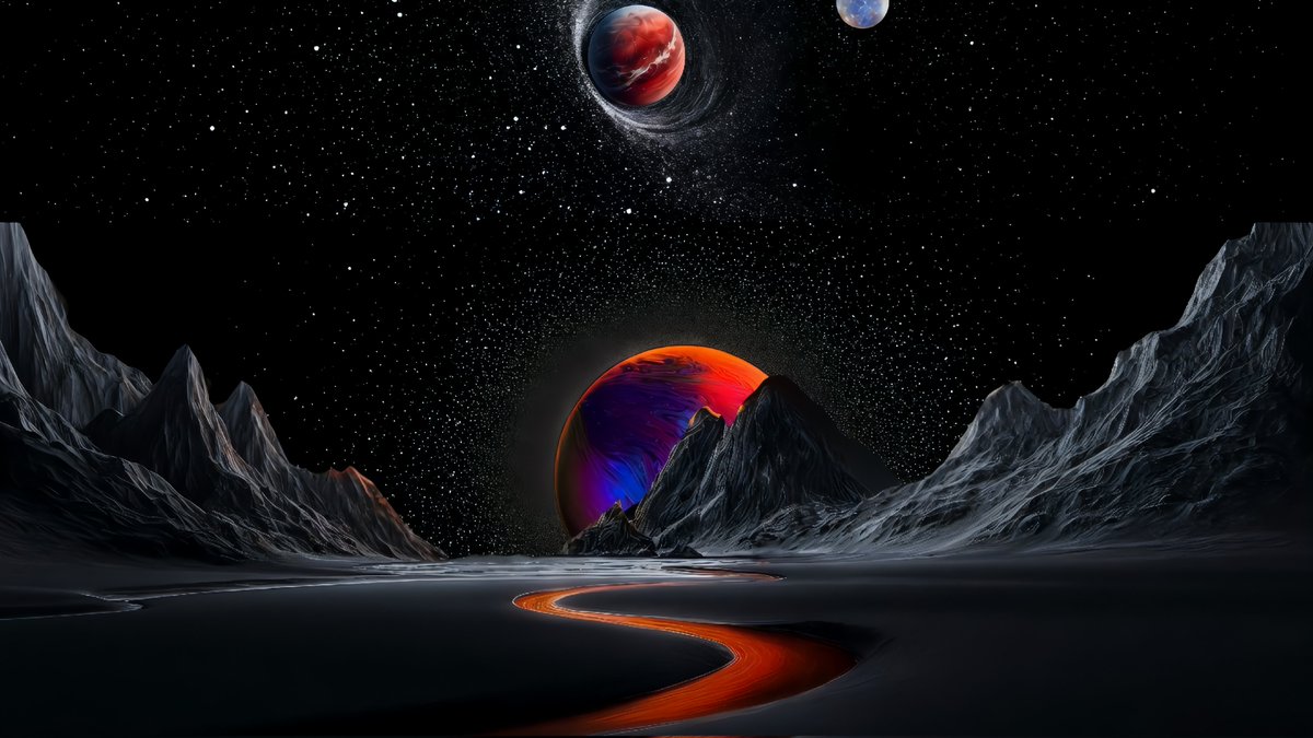 A Glowing River Of Light Winds Through A Dark Jagged Mountain Range a-glowing-river-of-light-winds-through-a-dark-jagged-mountain-range