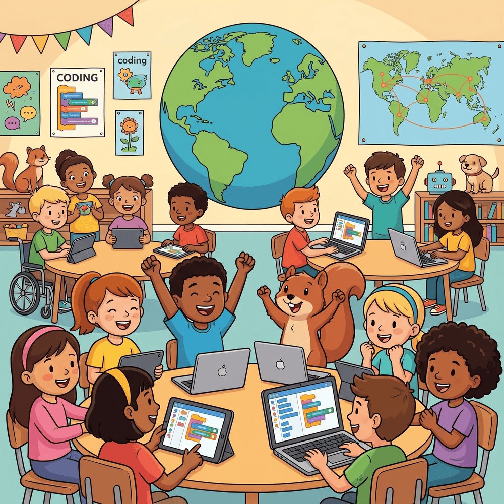 codehop_'s tweet photo. Every elementary student deserves a chance to create with code — no matter their school, zip code, or background. 🌍✨ CodeHop makes CS accessible for ALL K-5 classrooms. Let's build an inclusive future! https://t.co/NitBh2cf6p #CSforAll #CodeHop #CodingForKids https://t.co/WI8rciczpO
