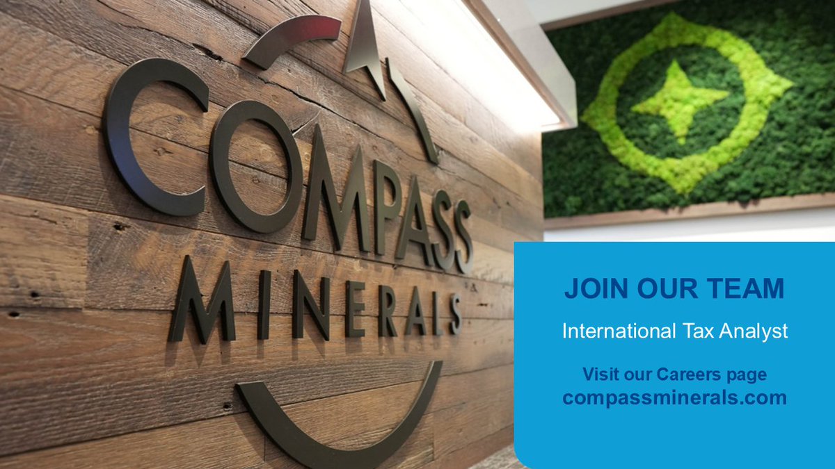 compassminerals's tweet photo. Attention tax experts, we're hiring an international tax analyst in our #KC metro headquarters. We're looking for candidates with a bachelor's degree or equivalent combination of education and experience and 2+ years of income tax experience. Apply today: https://t.co/XhRbBmPhGZ https://t.co/iQdZwj1GTf