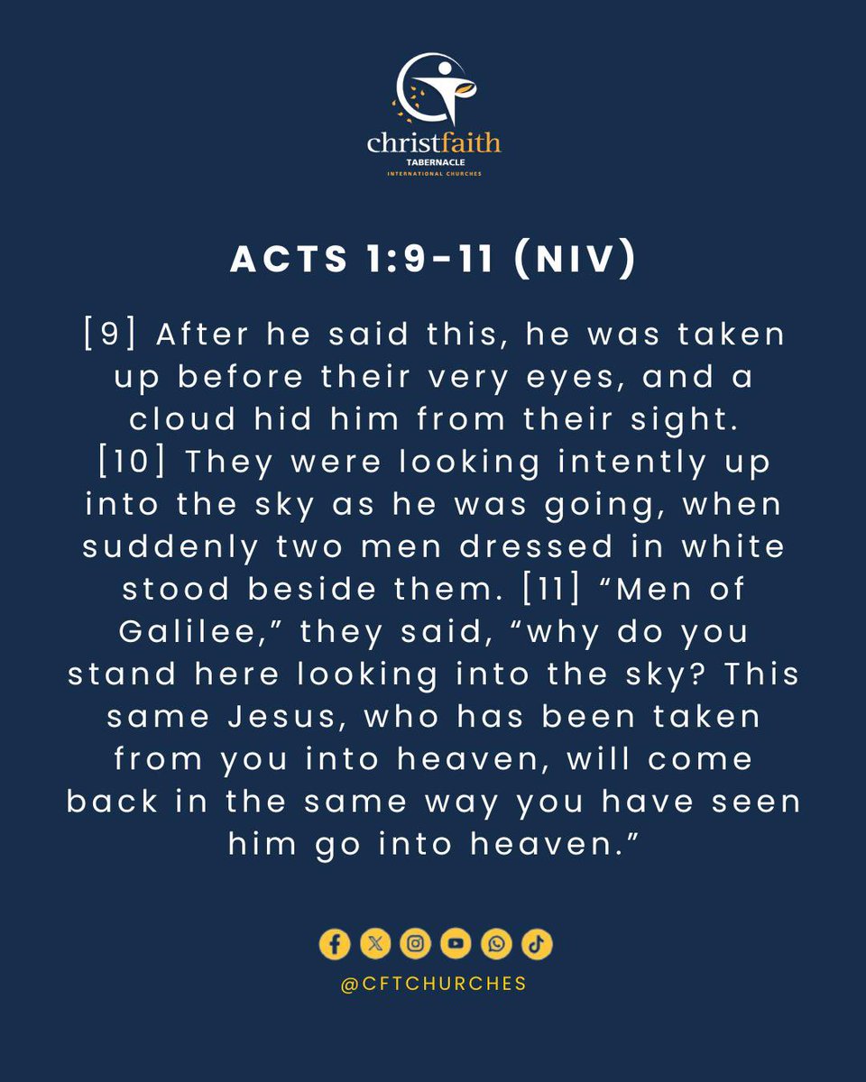 cftchurches's tweet photo. JESUS IS ALIVE IN HEAVEN 👑☁️
Today we celebrate Ascension Day, the victorious moment when Jesus returned to God the Father, securing our place in heaven
The story didn't end at the cross… it continues in glory! 🙌

#AscensionDay #JesusIsAlive #Heaven https://t.co/6U62mgQB32