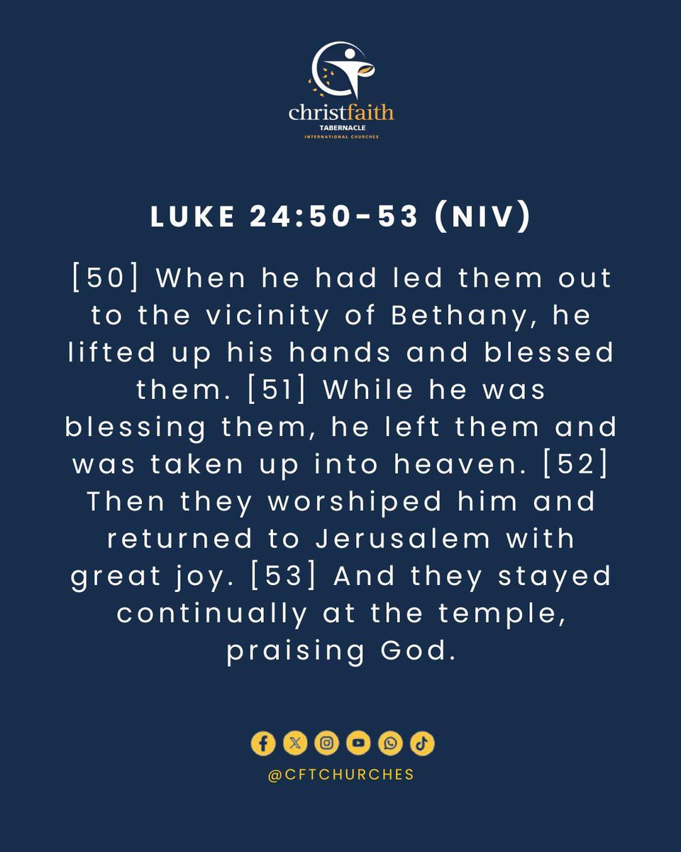 cftchurches's tweet photo. JESUS IS ALIVE IN HEAVEN 👑☁️
Today we celebrate Ascension Day, the victorious moment when Jesus returned to God the Father, securing our place in heaven
The story didn't end at the cross… it continues in glory! 🙌

#AscensionDay #JesusIsAlive #Heaven https://t.co/6U62mgQB32