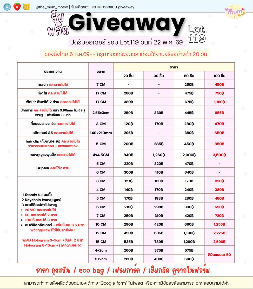 ﾟ.*มั่มเหมียว รับทำของแจก รับออกแบบ ตัดรอบทุกศุกร์ tweet media
