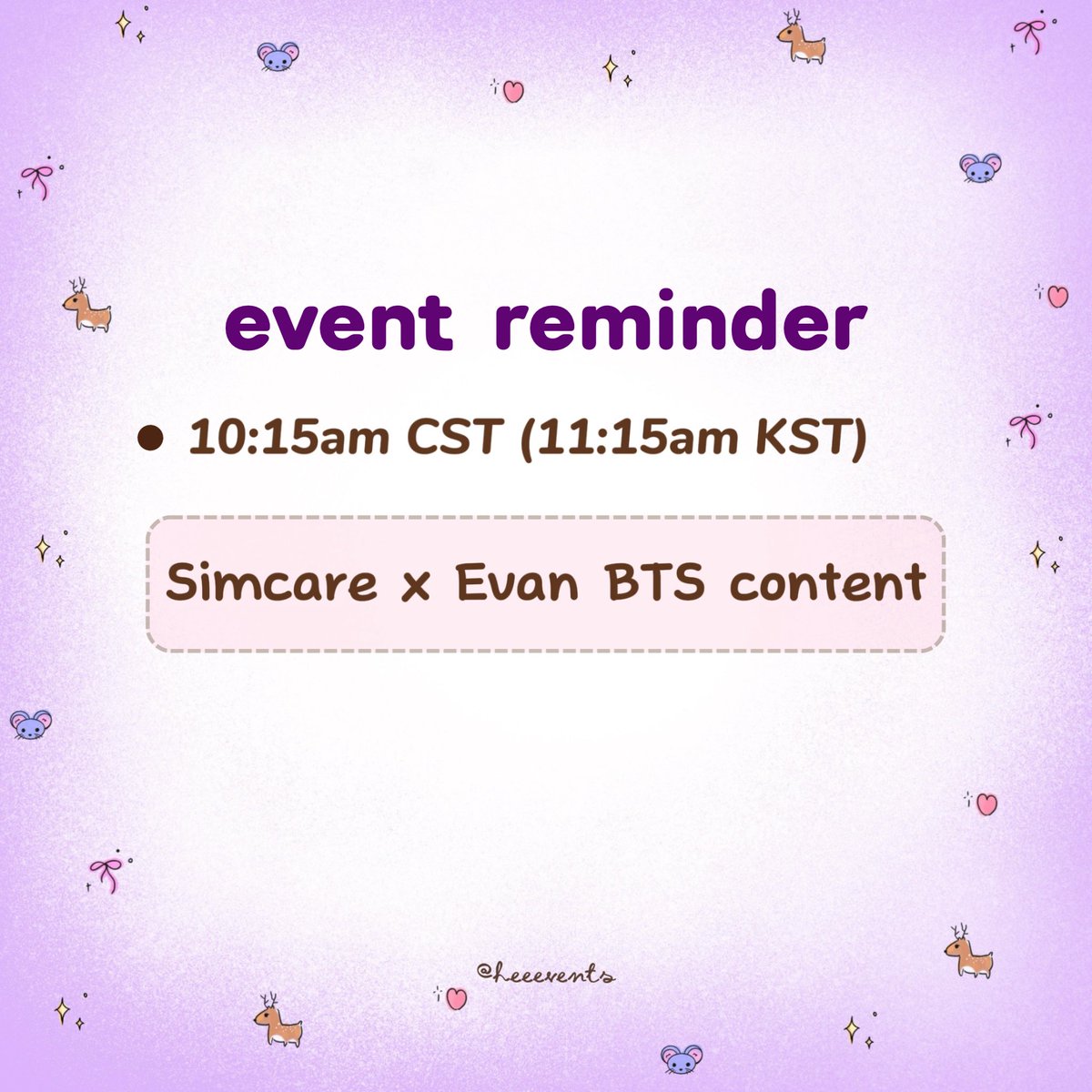 heevents ⋆🪽˚.⋆ // EVAN’s upcoming schedules tweet media