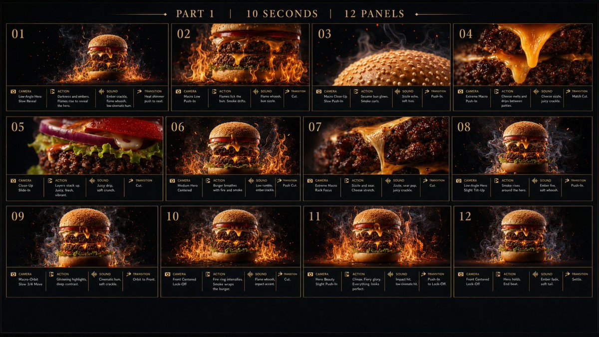 Flaming Burger Storyboard