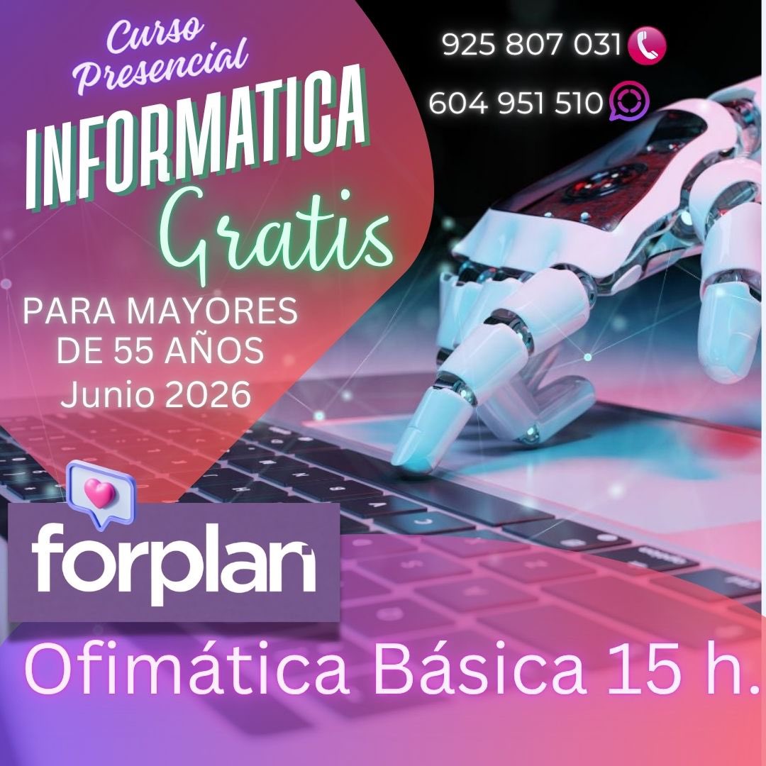 Forplan's tweet photo. Tienes mas de 55 años y vives en Talavera de la Reina? Pues estos dos cursos están esoerándote https://t.co/RpNwf6r8p5
