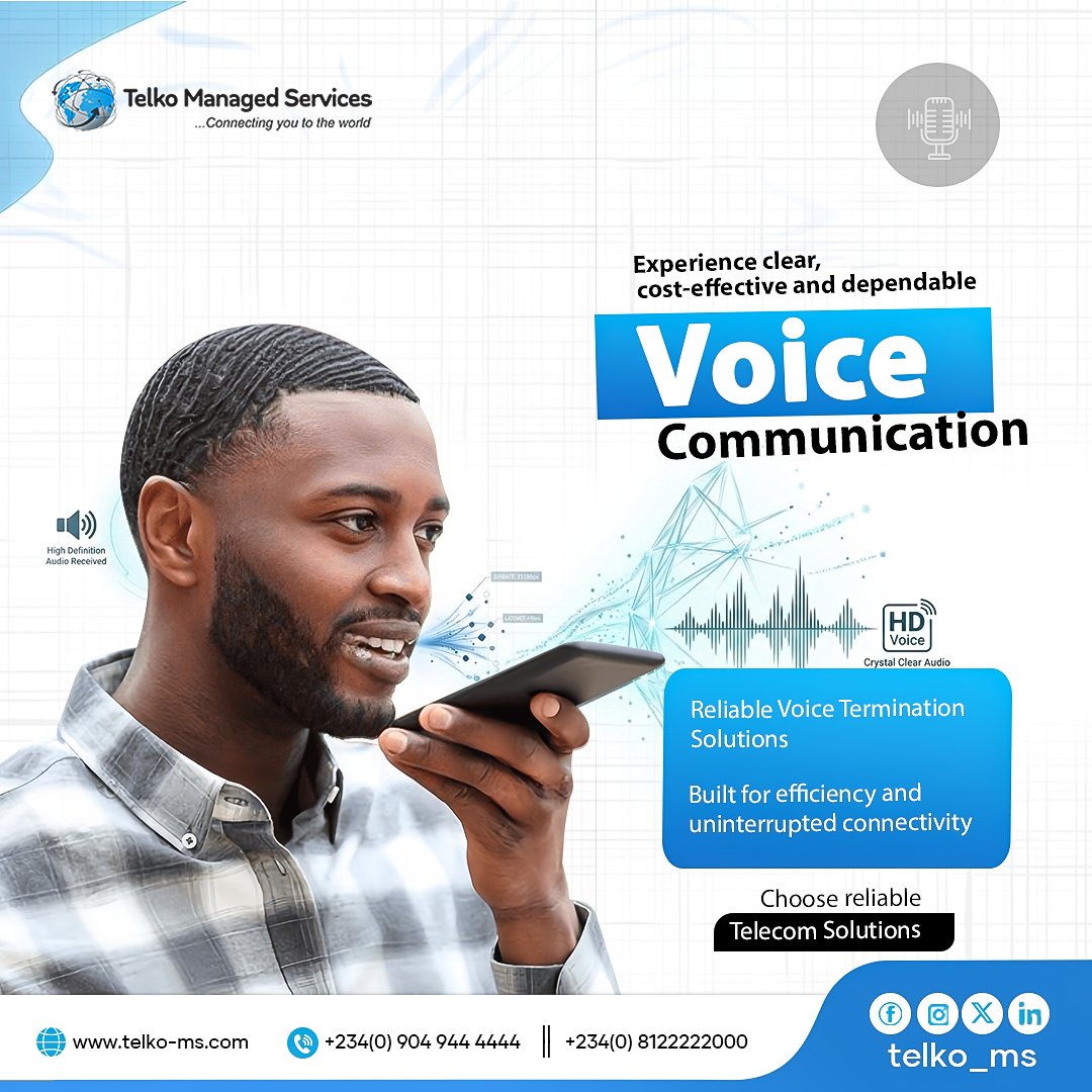 telko_ms's tweet photo. Reliable voice communication remains essential for business operations.

At Telko Managed Services, we provide efficient voice termination solutions that support seamless local and international communication.

Connectivity should always work without compromise.

#Connectivity https://t.co/rvcdRFqXdg