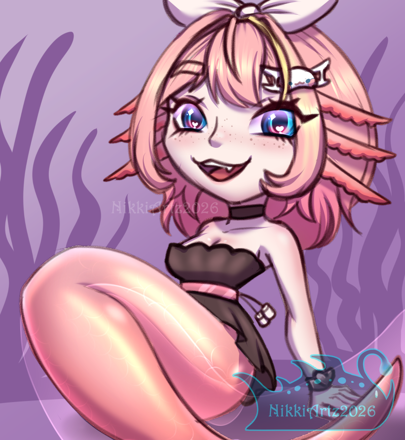 NikkiArtz's tweet photo. #mermay day 13 already!? 🧜‍♀️

Going with a axolotl this time c: 
Featuring @Ressniee 

#ressillust https://t.co/EyAaezcEz6
