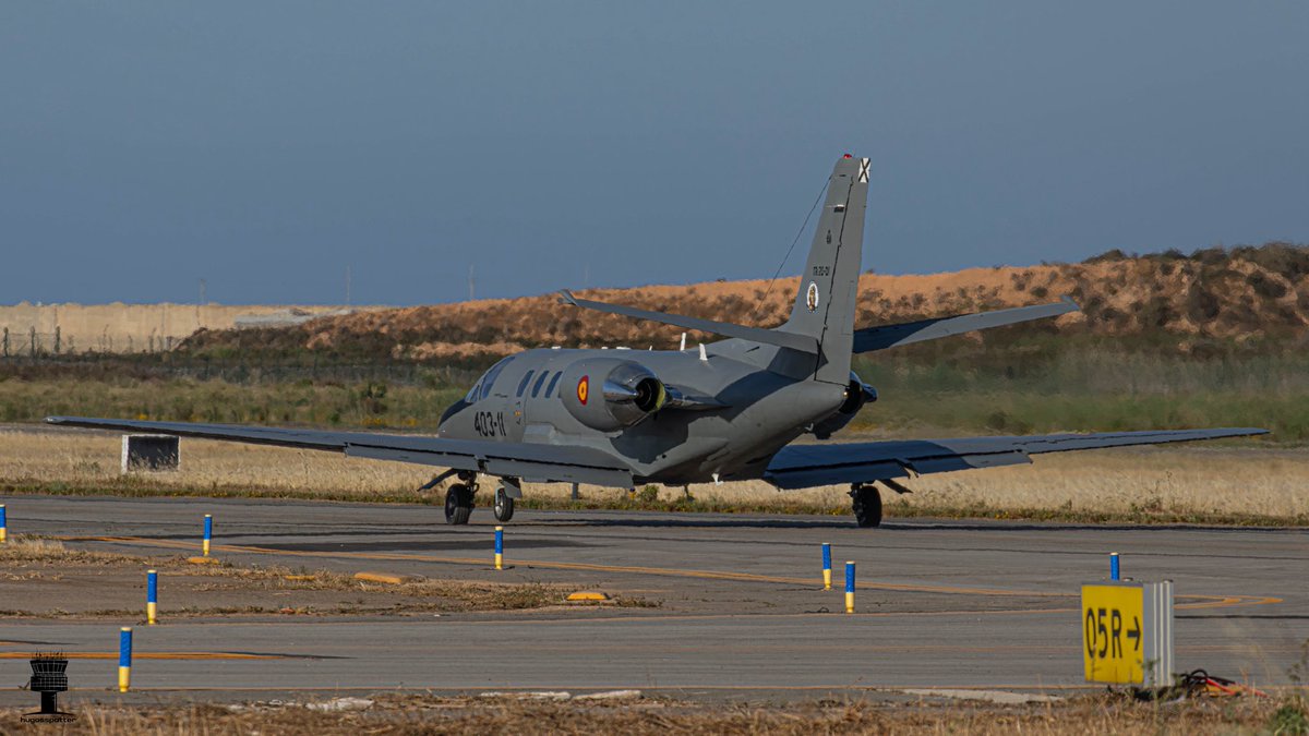 hugosspotter's tweet photo. El día 5 de este mes también visito la #BASanJavier esta Cessna Citation V “Cóndor 11” adscrita al 403 Sqn. del Centro Cartográfico y Fotográfico #CECAF del #EjercitodelAire.

#CessnaCitation https://t.co/MiVGFafylz