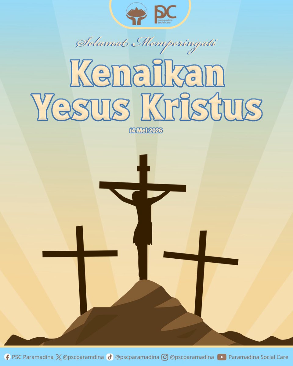 PSCparamadina's tweet photo. Selamat memperingati Hari Kenaikan Yesus Kristus ✨🤍

Kenaikan-Nya menjadi pengingat bahwa harapan, kasih, dan iman akan selalu menyertai setiap langkah kehidupan kita.

Paramadina Social Care
Play, Share, Care https://t.co/1dkEfEyUIJ