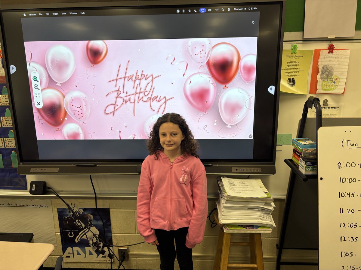 YESVossClass's tweet photo. Good morning to everyone, Congratulations goes out to this young lady from our classroom.  We are celebrating her Birthday today. Her Birthday is over the Summer.  We hope that you have an Amazing Day!  😁 https://t.co/LHEA25Qfyj