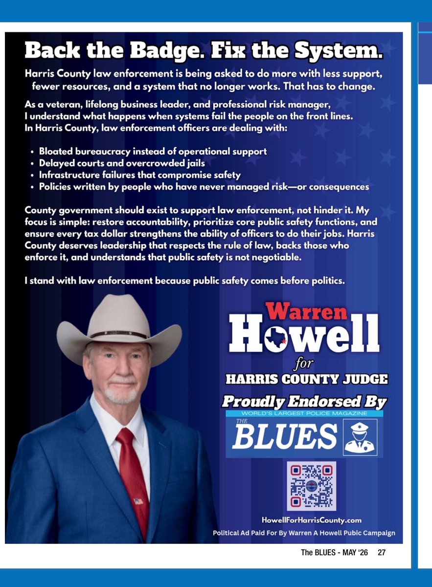 Warren Howell, Republican for Harris County Judge tweet media