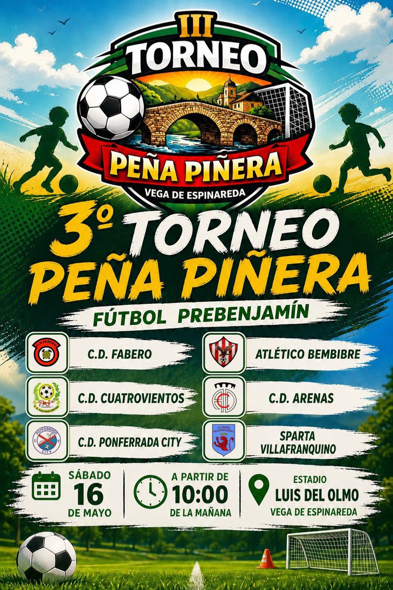cdarenas_'s tweet photo. Este fin de semana tenemos dobe cita en el Luis del Olmo
Sábado 16 3° Torneo Peña Piñera (Prebenjamín)
Domingo 17 5° Torneo Alevín Vega de Espinareda.
Os esperamos los dos días desde las 10:00h https://t.co/3giCo1Kcaa