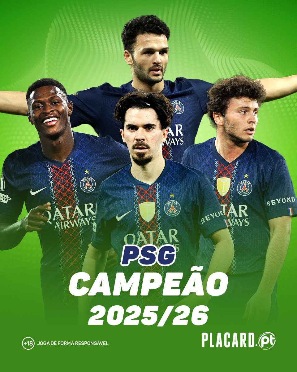 placard_pt's tweet photo. 1,2,3…
4,5.🏆

O PSG voltou a fazer as contas ao título.
Parabéns aos craques portugueses! 💪

#PlacardPT #Apostas #PSG https://t.co/c2EQGBcdYf