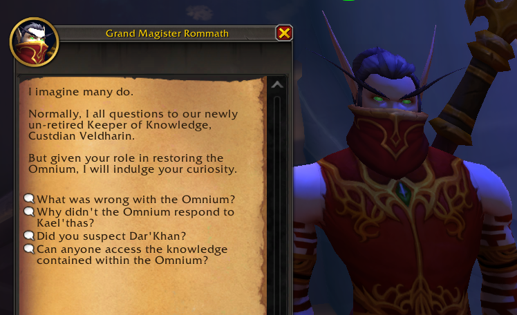 Portergauge's tweet photo. Oh hey, someone in Midnight being *nice* about Kael'thas and remembering his motivations lmao 

I'm glad it's from Rommath of all people, at least. https://t.co/bnBNvR21sZ