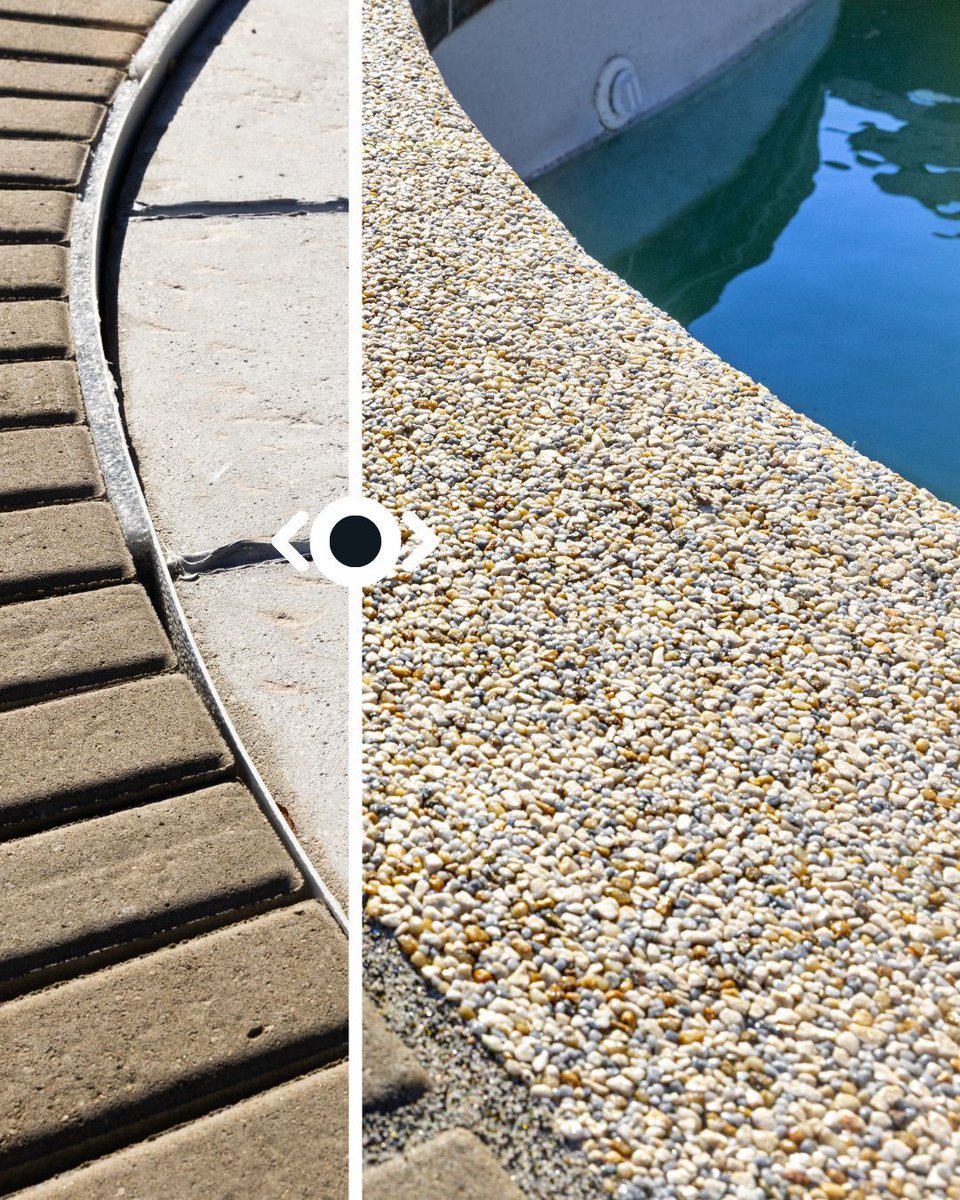 TerraFirmaFS's tweet photo. From worn-out to resort-worthy. ✨
This poolside transformation with Vuba Stone brought new life, durability, and a clean modern finish to the entire outdoor space. Ready for summer starts here. ☀️

⬅️ Swipe to see the transformation!

#VubaStone #PoolTransformation #TerraFirma https://t.co/LBUjJBAxIX