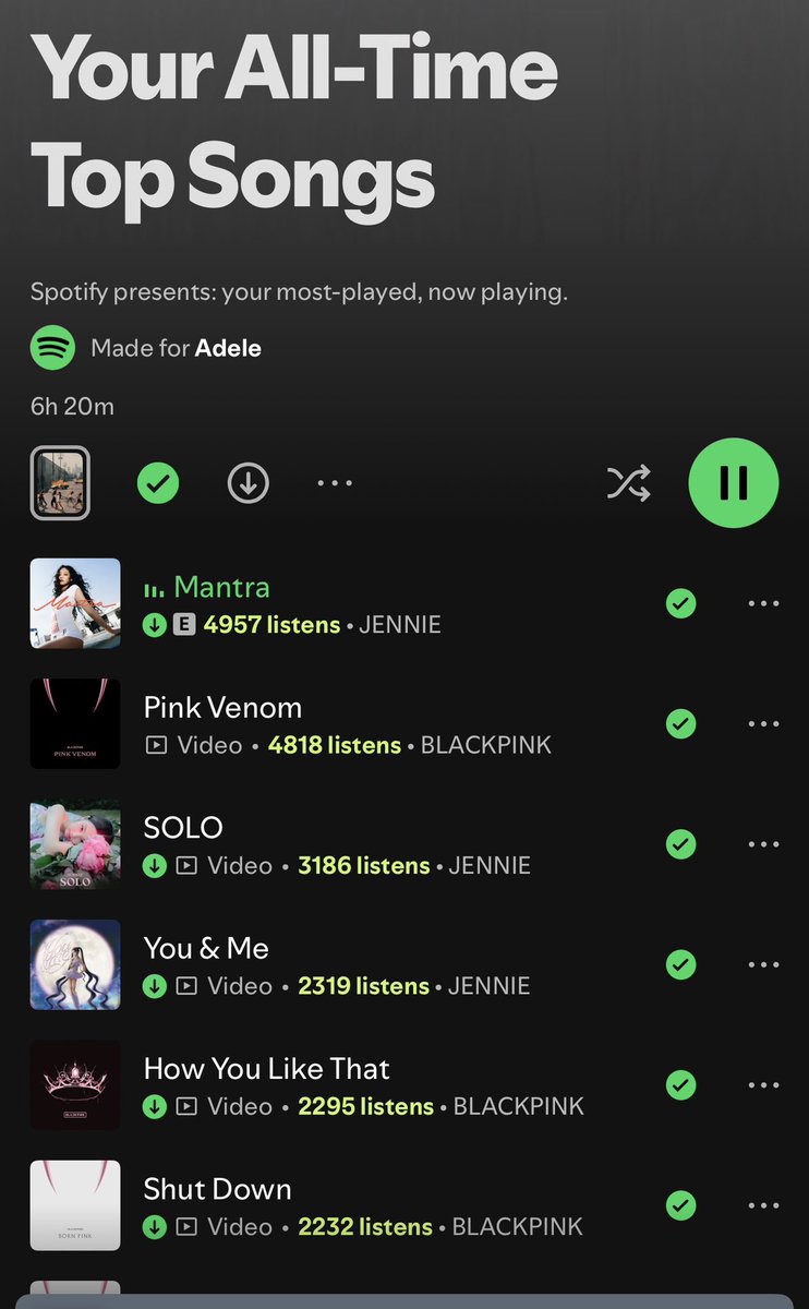 itsadeleee's tweet photo. My @Spotify Party of The Year(s)! love you @blackpink https://t.co/KPpkW0jfxJ