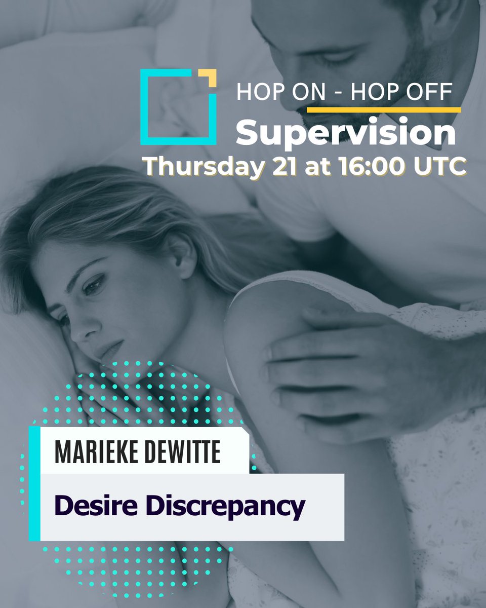 IossTweets's tweet photo. 🚌 Hop-on Hop-off Supervision: next stop 
Thursday, May 21, at 16:00 UTC (on Zoom)
Desire Discrepancy­ with Marieke Dewitte
­
Navigate the clinical challenges of desire discrepancy without pathologising difference.
👨‍💻 Book your seat at https://t.co/2m9Eq8MJd0 https://t.co/maGbrlIWLh
