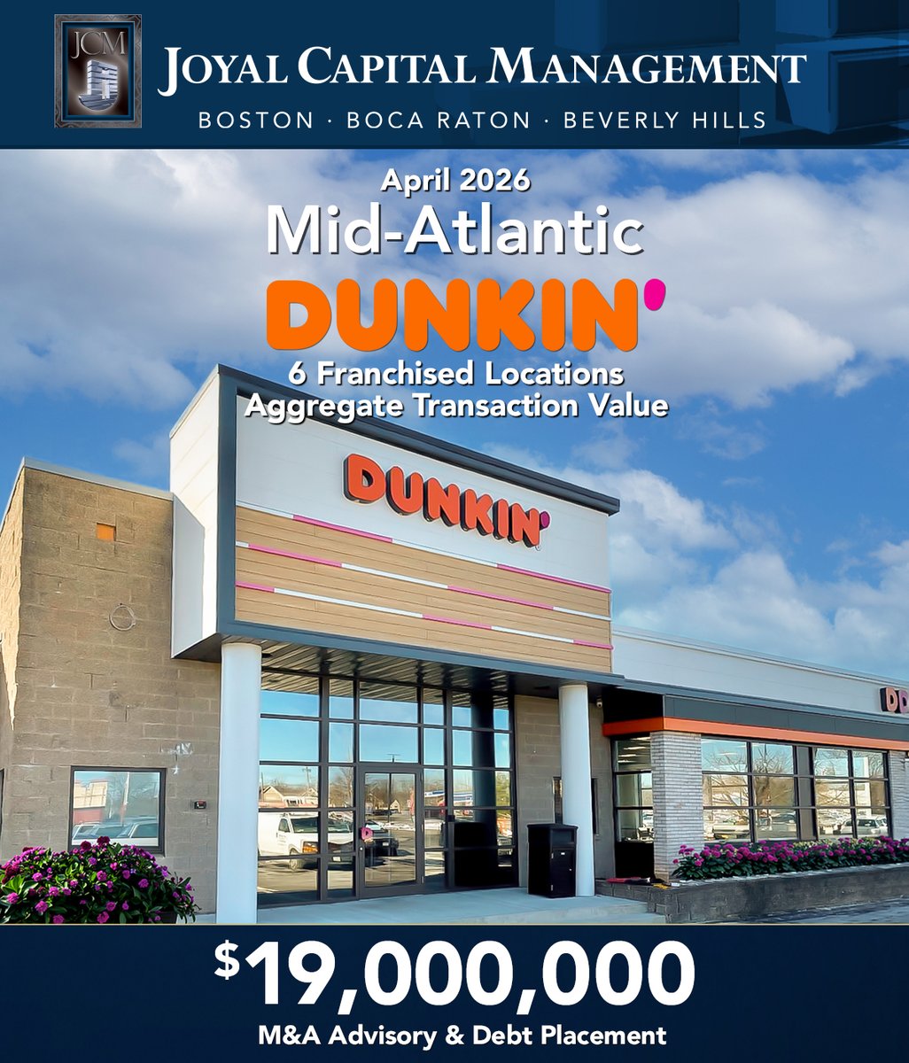 joyalcapmgt's tweet photo. JCM Franchise Development, LLC
is pleased to announce the successful completion of our consulting services for a client in the Mid-Atlantic

READ MORE:
https://t.co/KFG9n8fmai
https://t.co/jPJhoPY4j8

#JCM #Joyal #GaryJoyal  #finance #Dunkin #FranchiseOpportunity  #MidAtlantic https://t.co/15rZjQcYJZ