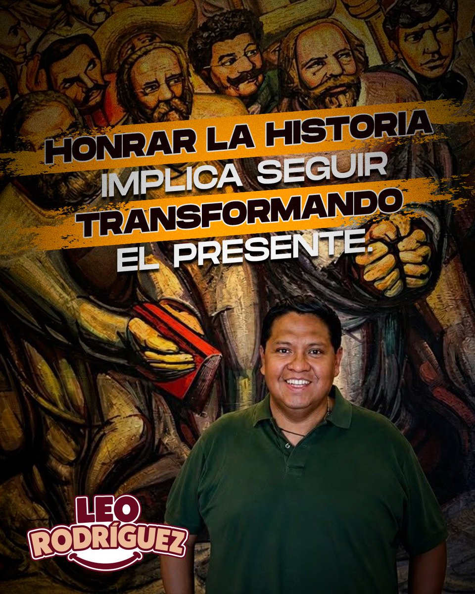 leobardorj's tweet photo. La historia no se honra solo con palabras, sino con acciones que transformen la realidad de nuestro presente. 👊🏾
¡Buen día! 🌥
#TransformandoelPresente #LeoRodríguez https://t.co/xmmvoUy24c