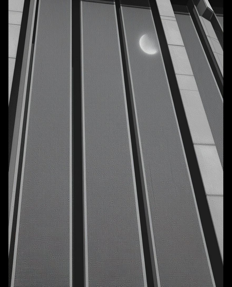 phiarch_'s tweet photo. Sleek geometric lines and bold patterns define these futuristic buildings, a modernist masterpiece under moonlight. #architecture #modernist https://t.co/pro93D7WO2