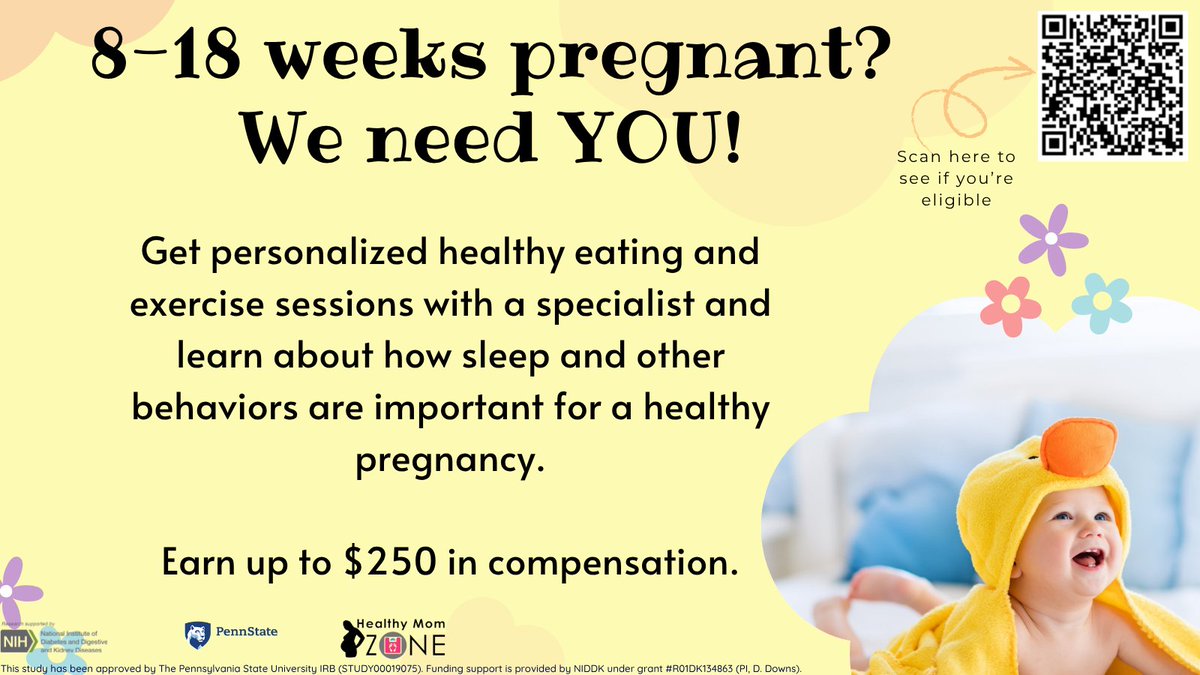 PSU_EPL's tweet photo. We need YOU! #healthymom Participation will last the length of your pregnancy. Questions? Contact our Healthy Mom Zone team at 814-865-0840 or email healthymomzone@psu.edu. Interested? Click this link to see if you're eligible: https://t.co/yQEl8s5zdl https://t.co/OKrxilmYxb