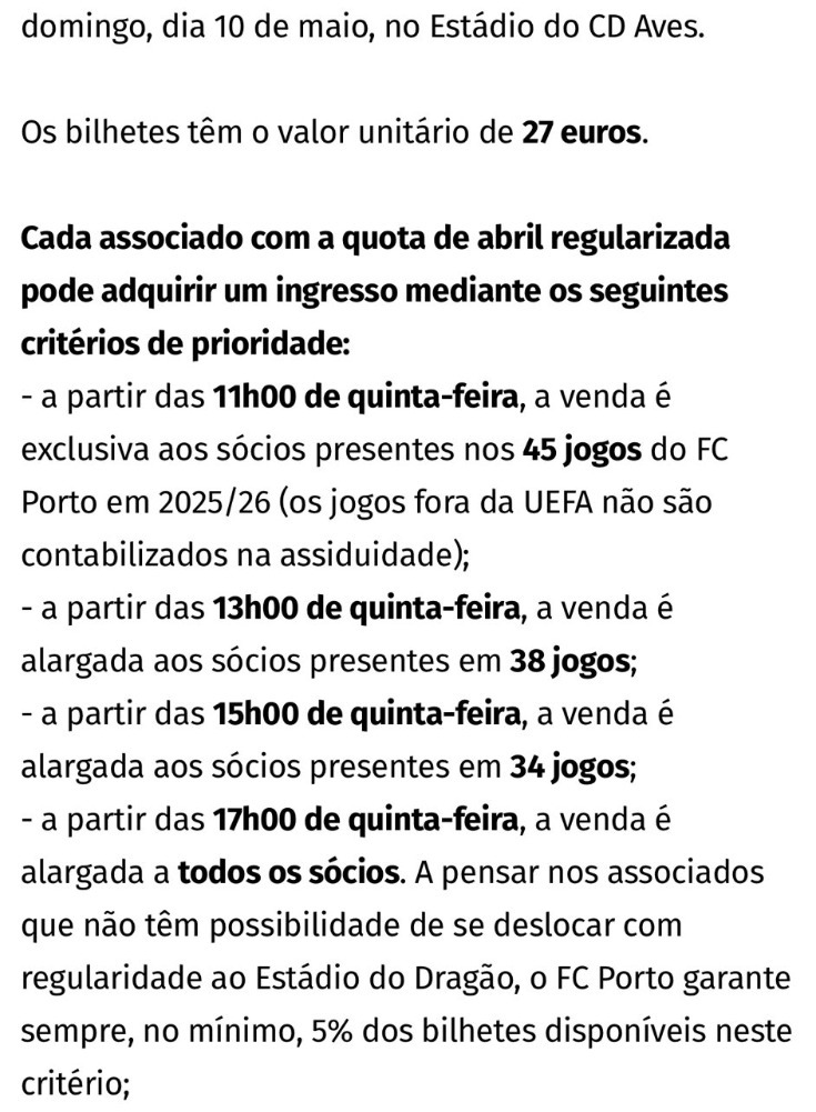 bancadadeleao's tweet photo. Alertado pelo @danigugamartins não tinha percebido que o Porto já controlava a venda dos bilhetes pela Assiduidade Total (casa e fora) e ainda deixa 5% para quem não consegue ir aos jogos...

Tão simples e há anos que peço algo do género no #SportingCP https://t.co/104N3k9UYb