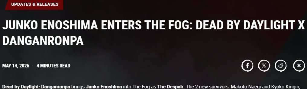 SharpKnife | Add Danganronpa to dbd tweet media