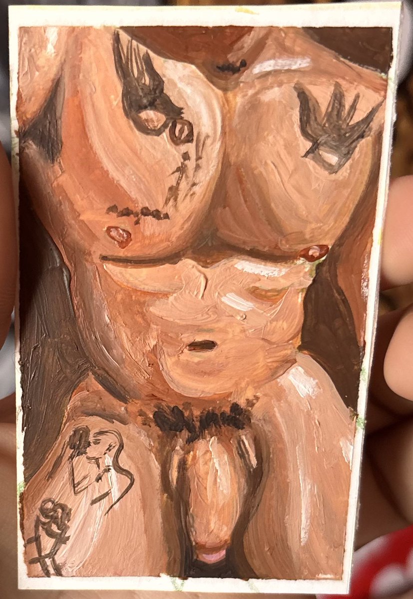queerarte's tweet photo. 6x10 cm Oil painting on paper 🫠🍆
https://t.co/EIk1SwCUVR

#art #artists #queer #queerartist #gayart #queerartwork #gayboy #gay #oilpainting https://t.co/zuMzAPKXrc