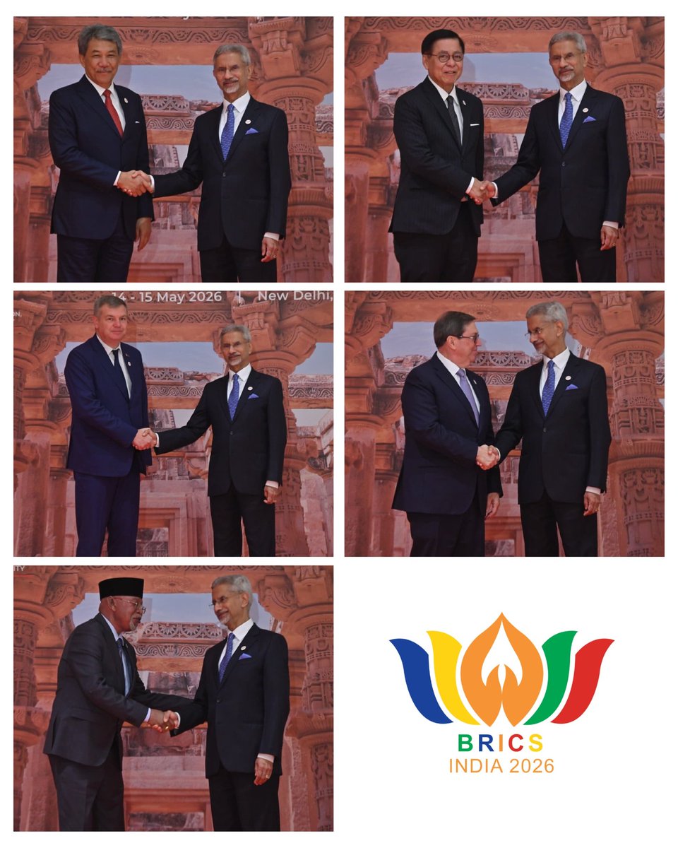BricsIndia2026's tweet photo. EAM @DrSJaishankar welcomed Foreign Ministers and Heads of Delegation from BRICS countries and partner nations for the BRICS Foreign Ministers’ Meeting under India’s Chairship.

The meeting provided an opportunity to deliberate on key global and regional developments and strengthen cooperation among BRICS members and partners.

@MEAIndia @PIB_India @airnewsalerts @DDNewslive @mygovindia 

#BRICS2026 #BRICSIndia2026 #IndiaBRICSChairship