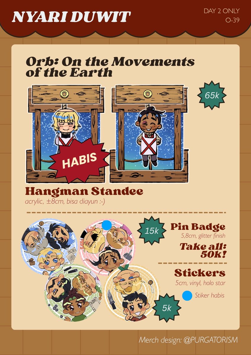 purgatorism's tweet photo. [❤+🔁 very appreciated!]
#Comifuro22 #CF22 #CF22Catalogue
Personal OTS Catalogue!🌱✨

📍O-39. Nyari Duwit (Day 2)
🌟Orb, 100 Meters/Hyakuemu, Dungeon Meshi, JJK, TSHD/HGSN, Original, KNY, Trigun: Stampede, &amp; Genshin Impact
🍭 OPEN ART TRADE JUGA CIHUY (cek reply)

⤵️  (1/4) https://t.co/8MAD1uEKfz