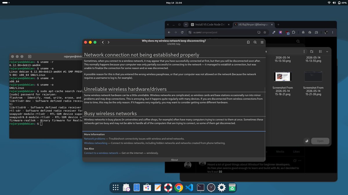 beingrax's tweet photo. I have just started exploring Linux OS/Debian, and the one major issue I'm facing is my Wi-Fi getting disconnected automatically.
can someOne help me how can i fix it???? https://t.co/WLyb5ucHll