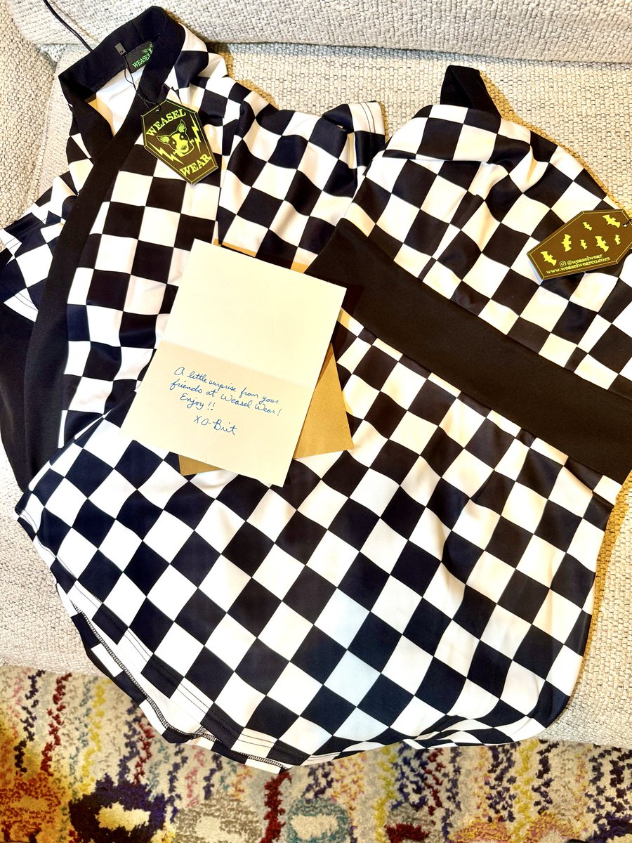 SaveFerris_1's tweet photo. Omg omg! Brit from @weaselwear sent us the new checkerboard dress and duster set. It’s soooo cute! Cannot wait to wear this! Thanks guys!! https://t.co/j931af3LTi