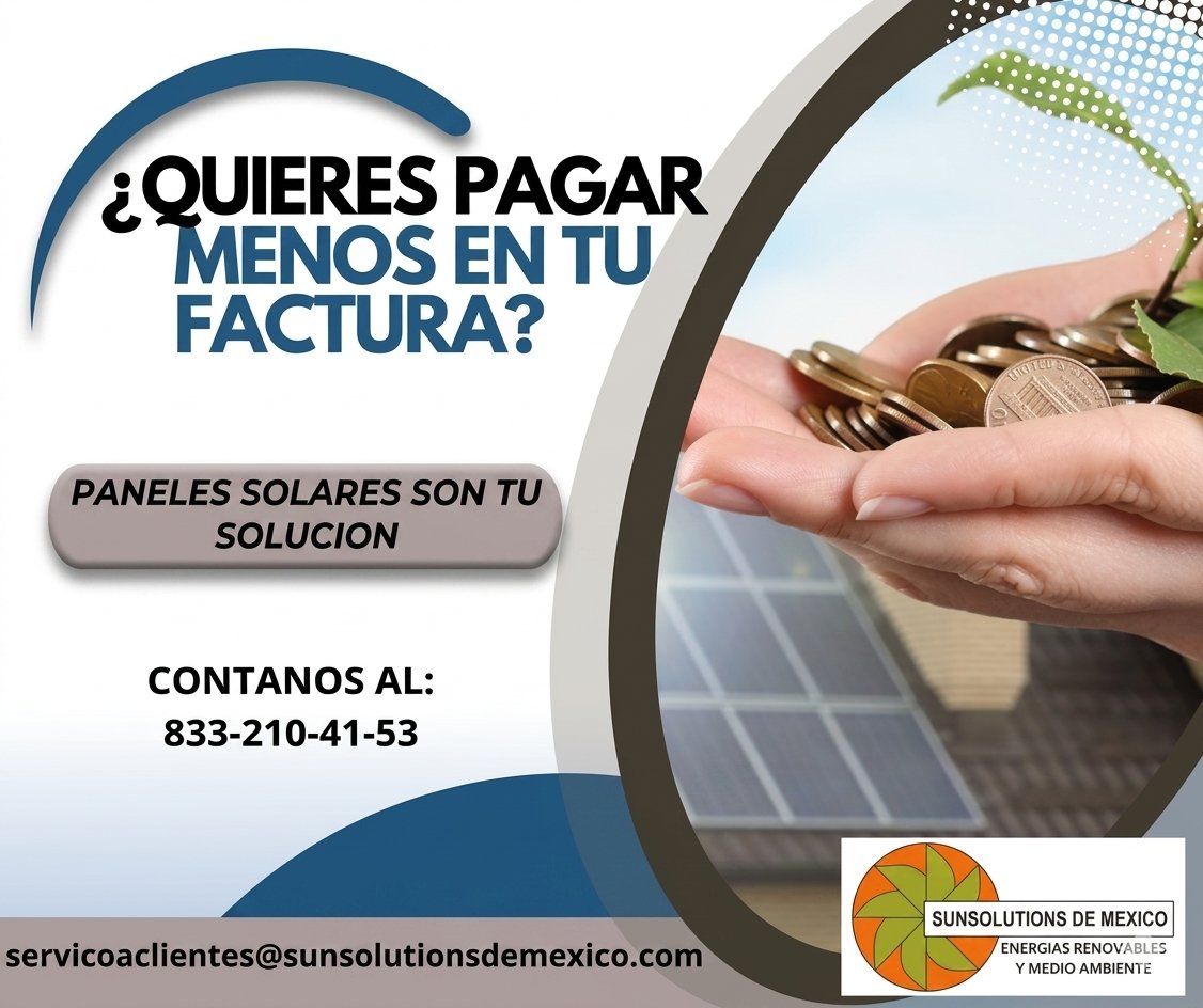 sunsolutions1's tweet photo. Nuestra empresa esta dedicada a dar soluciones a las necesidades de nuestros clientes.📷
SUNSOLUTIONS DE MEXICO, ¡Tu mejor opción!
📷833 210 41 53
📷servicioaclientes@sunsolutionsdemexico.com
#PanelesSolares #ahorro #ahorrodeenergia #Tamaulipas #Altamira #CiudadMadero #Tampico https://t.co/Plg19aR97X